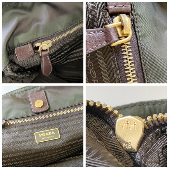 Prada brown Tessuto nylon and nappa leather gold hardware shoulder tote bag - Picture 8 of 11